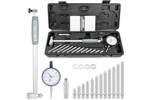 BEBANG Set di misuratori di alesaggio per cilindri 50-160MM (1,97"-6,23"）Indicatore 0,01MM (0,0003") ）Impugnature isolate per la misurazione di cilindri motore profondi