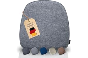 ‎KONTOR28 kontor28 - Sitzkissen Stuhlkissen, 39 x 40 cm. Bequemes Kissen Komfort mit bequemer Polsterung - Handgearbeitet in Bayern. Weiches Sitzkissen Stuhl oder Sitzauflage Bank. Farbe Grau, Hellgrau meliert