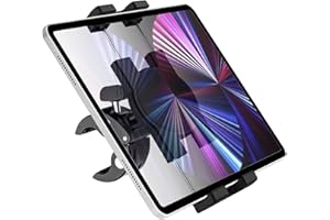 Oilcan Bike Tablet Mount Clamp Bracket, Handlebar Tablet Holder for Cross Trainer/Spinning Bike/Treadmill/Bicycle Compatible with iPad Mini Air Pro, iPhone, Samsung Tab, Lenovo (4-12.9")