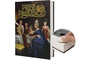 PACOLO Echtes Papiertransferbuch sicher für Schmuck, Geld und Bargeld, hohl mit verstecktem Fach, Schlüssel und Zahlenschloss (Passwortsperre, Stolz und Vorurteil)