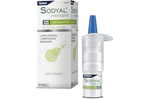 Sodyal Intensive Gocce-Gel - Lubrificante di lunga durata ed idratante. Gocce oculari con Acido ialuronico ed estratti naturali di Aloe vera - 10 ml