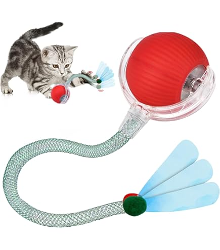 Giocattolo Automatico Per Gatti Con Palla Rotante - 360 Gradi, Luci LED, Corda Rimovibile, Ricaricabile - Foto 6