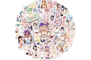 Sahgsa 50 sztuk naklejek anime, seksowne naklejki dla dziewcząt, dla dorosłych, PCW, winylowe, wodoodporne naklejki na laptopa, kubek wody, samochód, deskorolkę, motocykl, bagaż