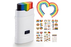Creamify Rainbow Pride Makeup Kit - 1 Reusable Face Paint Sticks (100+ Uses) + 5 Tattoos | Gentle Formula for Sensitive Skin | LGBTQ+ Parade & Festival Essentials
