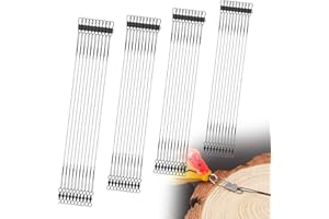 ZoeTekway 40 Piezas de líderes de Pesca, líderes de Acero Inoxidable antimordidas y antibobinado, con giratorios para Agua Salada y Agua Dulce, Accesorios de Pesca en el mar