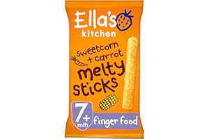 Ella's Kitchen Sweetcorn and Carrot Melty Sticks from 7 Months, 16g