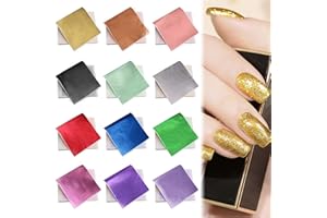 ihohi 240 Sheets Gold Leaf Sheets, Multicolored Gold Leaf Foil Paper 9.5 * 8.5CM for Gilding Crafting DIY Arts Project Crafting Decoration Cake Decorating Makeup Health Spa Nail Art Craft Projects