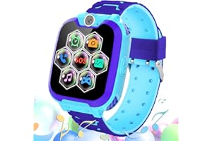 Kesasohe Smartwatch Niños, Reloj Inteligente Niño Teléfono 16 Juegos Cámara Despertador Calculadora Album de Fotos SOS, Regalos para Niños y Niñas Game Watch de 3 a 12 Años Navidad