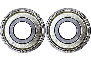 NEX SOLUTIONS GROUP NEX 6201 zz 2uds Rodamiento de Bolas 12x32x10mm Doble Junta Metalica y Acero Cromado, 6201-ZZ Rodamiento de Bolas Sellado