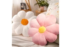 Afenau 2 Pcs 40cm Daisy Floor Pillow, Soft PP Cotton Fill, 3D Daisy Shape for Kids & Home