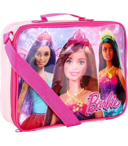 Barbie 3-Compartment Lunch Box For Kids - BPA Free Plastic, Snap Lid, Travel Friendly