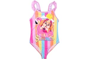UNITED LABELS Paw Patrol Costume da bagno con volant per ragazze – Skye Hello Summer Costume da bagno per bambini, multicolore