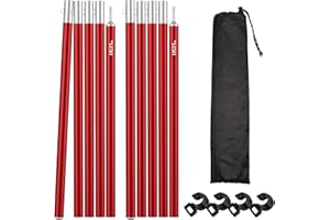 LYGZTing, Palo di Tela 80-190cm Set da 2 pezzi Asta in Tela pieghevole in lega Palo Della tenda da campeggio rimovibile Asta per tendalino Accessori da campeggio all'aperto