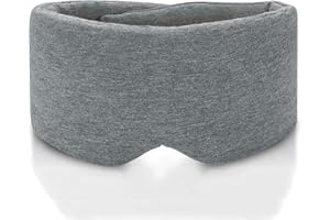 JEBBLAS 100% Hand Made Cotton Sleep Mask Blackout Super Soft and Comfortble Blocking Out Light Eye Mask for Sleeping Adjustable Blinder Blindfold Airplane with Travel Pouch