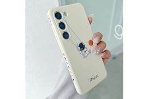 Yonds Queen Bonita funda para Samsung Galaxy S23, diseño de astronauta de dibujos animados y luna espacial, elegante funda protectora a prueba de golpes para mujeres y niñas (planeta blanco, Samsung