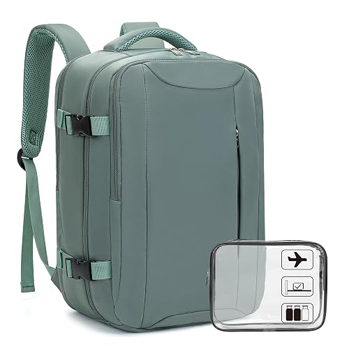 Xkdoai for Ryanair Cabin Bags 40x30x20, Travel Backpack with TSA Approved Clear Bag, Travel Bag Womens Underseat Anti Theft Carry-ons Hand Luggage Bag Airline Approved Casual Daypack
