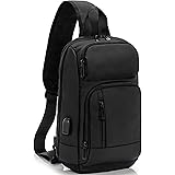 KINGSLONG Sling Bag Backpack for Men, Unisex Waterproof Shoulder Crossbody Daypack with USB Charging Port, Small Chest Bags R