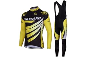 Feilaxleer Ropa Ciclismo Otoño/Invierno/Primavera para Hombre y Mujer - Ciclismo Maillot MTB de Manga Larga y Culotte Pantalones Acolchado 3D