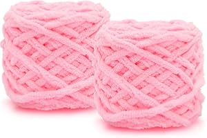 OUSUGA 2X100g Chunky Yarn for Knitting Wool Ball Made of Cotton, Wool and Acrylic Soft and Warm Weaving Scarf and Slippers DIY Plush Knitting.