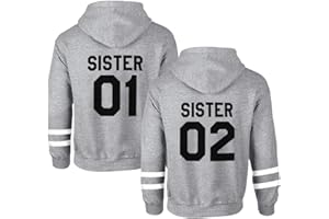 NEST HOME Sister Hoodie Set Best Friends Pullover Für Zwei BFF Sweatshirt Mädchen Pullis Mädchen Teenager Mit Kapuze Herbst Tops Kapuzenpullis Geschenk 2 Stücke