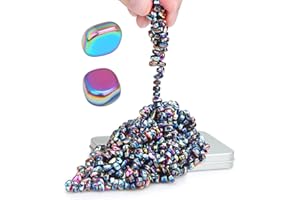 Vunake 500 PCS Ferrite Magnetic Fidget Toys,Colourful Ferrite Magnet Stones Stress Relief Fidget Toys for Adults Kids,ASMR Sensory Desk Toy with 2 Large Magnets,ADHD Anti-Anxiety Desk Decor for Office