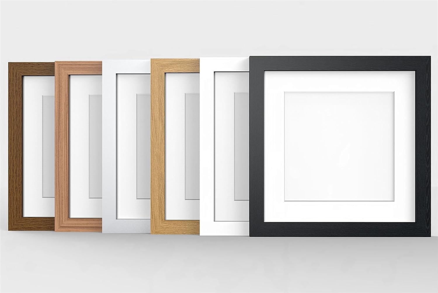 40X40CM BLACK MODERN PHOTO PICTURE POSTER FRAME WITH WHITE 30X30CM MOUNT