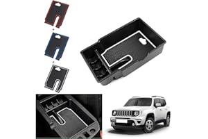 GAFAT Compatible con Jeep Renegade 2015-2024 2025 Caja de Almacenamiento para Consola Central, Renegade 2023 Organizador de Reposabrazos, Bandeja para la Guantera, Renegade Accesorios (Blanco)