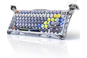 GravaStar Mercury K1 Pro klawiatura gamingowa BT5.0/2.4G/USB-C, 75% Gasket z funkcją Hot-Swap, bezprzewodowa klawiatura mechaniczna z podświetleniem RGB, Win/Mac, QWERTY (srebrny międzygwiezdny)