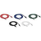 Amazon Basics Cavo RJ45 Ethernet Cat6, con protezione sulla clip di sgancio, 1.5m (confezione da 5), Nero/Rosso/Blu/Bianco/Ve