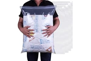 ATB-Foger 20 transparente Kleidertaschen mit Reißverschluss, große Reisekleidung, Aufbewahrungstaschen, wiederverschließbar, große Kunststoff-Gepäcktasche für Mäntel, sperrige Kleidung, Badetücher und