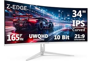 Z-Edge 34 tum Ultrawide Böjd Skärm 165Hz 1ms 3440x1440 UWQHD 21:9 VA