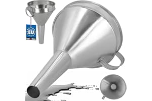 KOTARBAU entonnoir pour voiture essence - Entonnoir métal droit avec poignée - Grand 170 mm