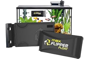 FL!PPER Flipper Cleaner Float - Limpiador magnético flotante 2 en 1 para cristales de acuario, tanque de peces, limpiador y raspador, herramientas de limpieza de acuarios, tanque de peces, Max