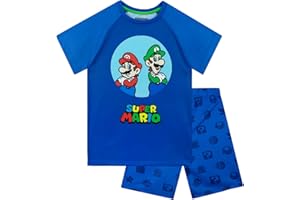 Super Mario Pijama I Pijama Niños Gamer PJs Corto Gamer I Edades de 3 a 13 años
