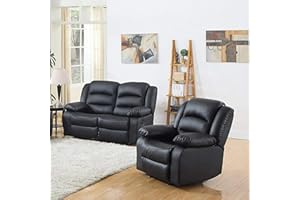 DProT Recliner Sofa Leather bonded Reclining Sofa Suite Sofas Chair 3 2 or 1 (1 Seat Chair + 2 Seater Sofa)
