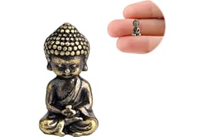 QACUU Mini Copper Alloy Buddha Statue – Zen Garden Ornament for Tranquil Spaces, Buddha Statues & Mini Things, Ideal Garden Accessories for Miniature or Fairy Decor