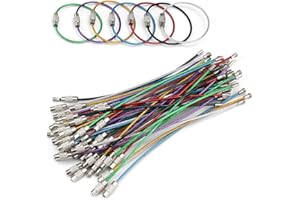 PARFCO Schlüsselring Drahtseil, 56 Stücke Schlüsselring Groß, Schlüsselringe Edelstahl, Nylon Beschichtete, Schlüsselringe Bunt für Gepäckanhänger, Taschenlampen, ID Tag Wächter