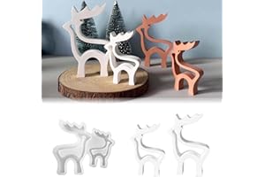 ‎TREABEAR TREABEAR 2PCS Silikonform Elch, Silikonformen Gießformen Weihnachten, Gießformen Silikon weihnachten Tiere, Gipsformen Zum Gießen Elch, Kerzen Formen Silikon
