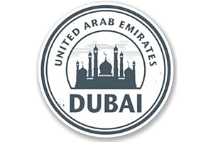 DESTINATIONVINYL 2 x 10cm UAE Dubai Vinyl Sticker iPad Laptop Car Travel Luggage Tag #5110 (10cm x 10cm)