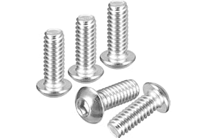 DTGN 1/4"-20x3/4" Button Head Socket Cap Screws - 10Pack - Good for Road Bicycle, Mountain Bike, Auto, Motorcycle - 304 Stainless Steel Whitewashed - Hex Socket Drive Fasteners
