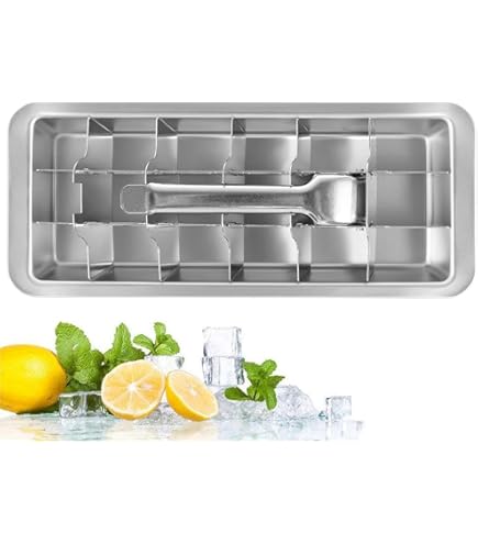 2 Pack Stainless Steel Ice Cube Trays, With Lid, Easy Release Metal Mold For Freezer, Ideal For Making Ice Cubes For Cocktails And Drinks - View #2