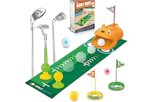 bechoanigel Minigolf Set, Minigolf für Zuhause, Mini Golf Set Toy für Kinder, 18 Stücke Golfkoffer Spiel mit 3 Einziehbaren Golfclubs, Outdoor Golf Golfspiel Sportspielzeug für Jungen Mädchen