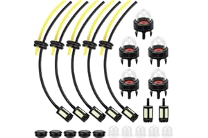 PLAPOT 22 Pezzi Kit Tubi Serbatoio,Decespugliatore Tubo Carburante,Tubi Del Carburante Set,Tubo Benzina Guarnizione Set con Pompetta di Innesco,Ideale per Decespugliatori,Motoseghe,Tosaerba
