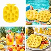 DEİNHAUS Ananas Şekilli Silikon Buz Kalıbı, Sarı, 12 B&ouml;lmeli, Tropikal Tema, Kokteyl ve İ&ccedil;ecekler i&ccedil;in