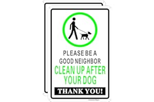 JOWANYO Clean Up After Your Dog,Please Be A Good Neighbor Sign,20 x 30 cm,Reflective Aluminum,Easy to Mount,UV Protected,Weather Resistant,Waterproof,Durable Ink,Outdoor or Indoor Use,2 Pack