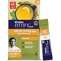 Saffola FITTIFY Gourmet Green Coffee Instant Beverage Mix for Weight Management - 30 g (Lemon Mint, 15 Sachets)