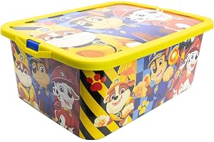 STOR Förvaringsbox Barn Paw Patrol med Klicklåslock 13 Liter - Leksaksorganiserare Plast Behållare för Barnrum