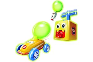 BEST OF TOYS Balloon Zoom - Jeu Original à Propulsion - Ballon + Voiture/Fusée/Astronaute - Jouet pour Enfant Intérieur/Extérieur - Kit Complet avec 12 Ballons, Plusieurs Couleurs