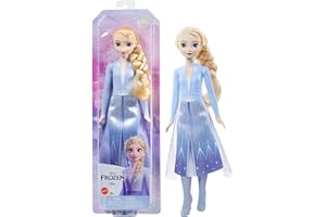 Mattel Disney Frozen Kraina Lodu Elsa Lalka w ubranku, inspirowana filmem Disneya „Kraina Lodu 2”, prezent dla dzieci HLW48