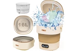 OMCCHK Mini Lavatrice Portatile con Centrifuga, 16L Lavatrice da Campeggio, Mini Lavatrice Portatile da Viaggio, Mini Lavatrice Piccola 2 KG para Viajes, Camping, Ropa de Bebé, bianco(Super Pulito)